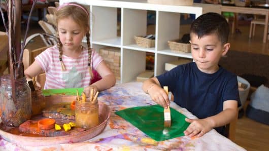 Children painting