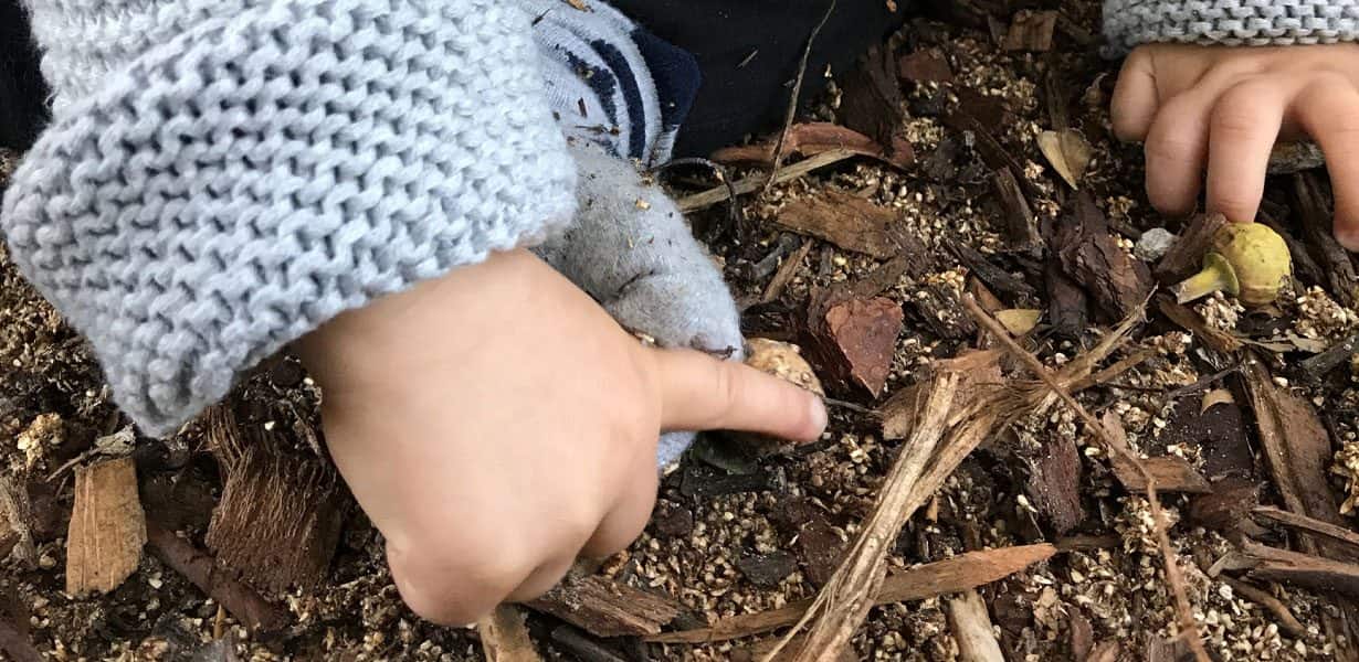 Guardian Collins St child playing in dirt