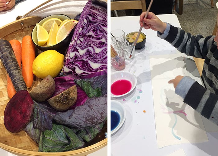 Vegetable water colours Richmond childcare centre - art and science