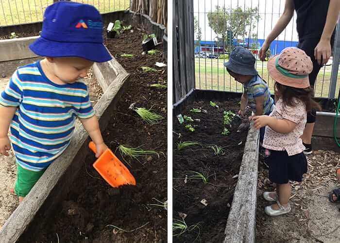 Children from Guardian Export Park gardening