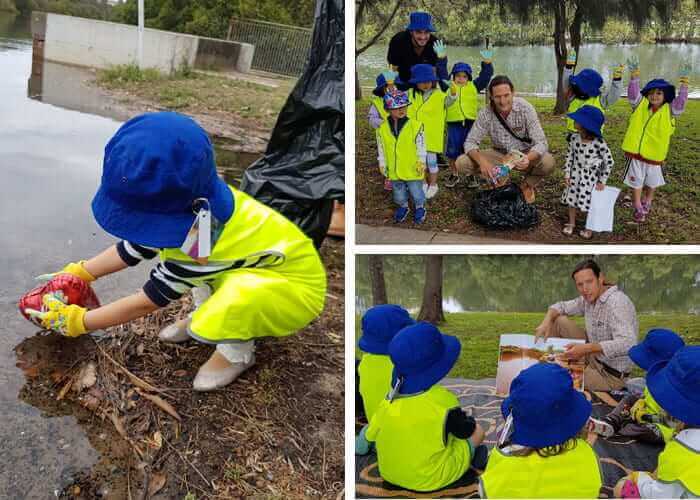 Guardian Marrickville children cleaning up garden