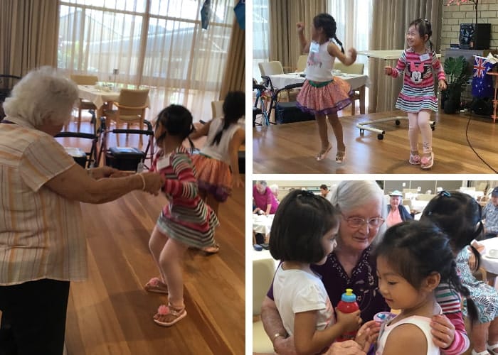 Children playing with elderly people at Guardian Sunnybank