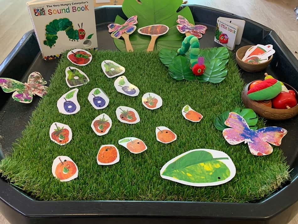 the very hungry caterpillar display at childcare centre for book week