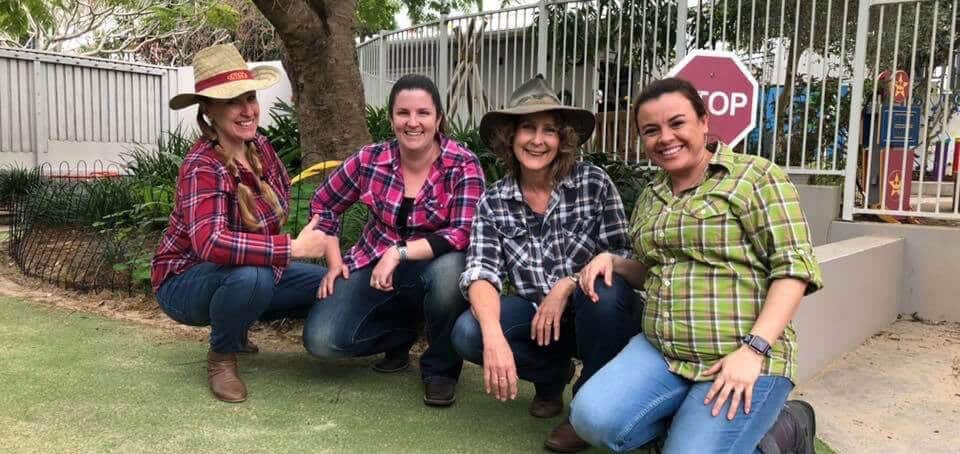 Educators at Hopscotch House dressed up for Fiver for a Farmer fundraiser