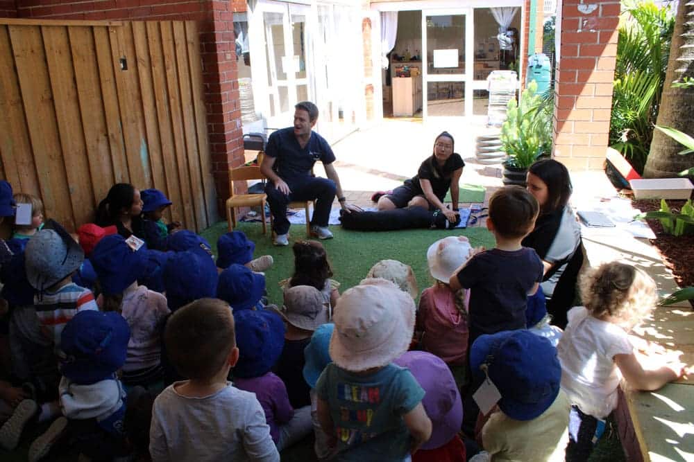 vet talking to children at community incursion