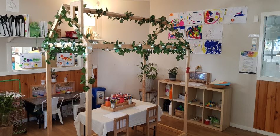 recycled materials available for children to explore