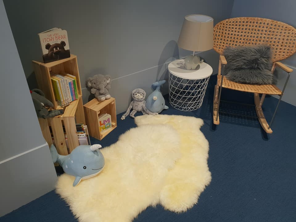 reading corner in one of Taringa's parents spaces