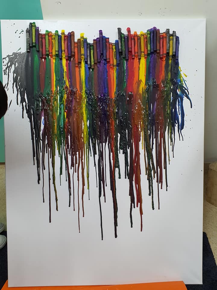 completed crayon melting experiment