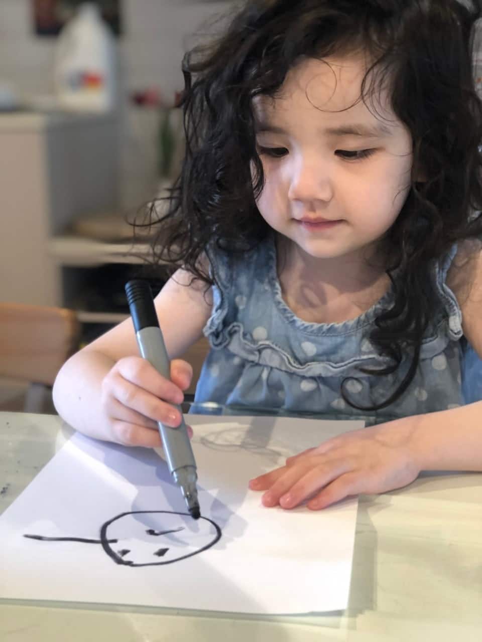 child drawing self-portrait @ Guardian King St