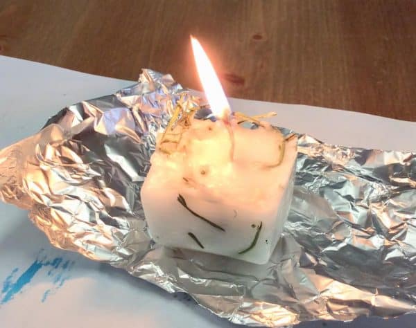 recycled candle made for Earth Hour 2020