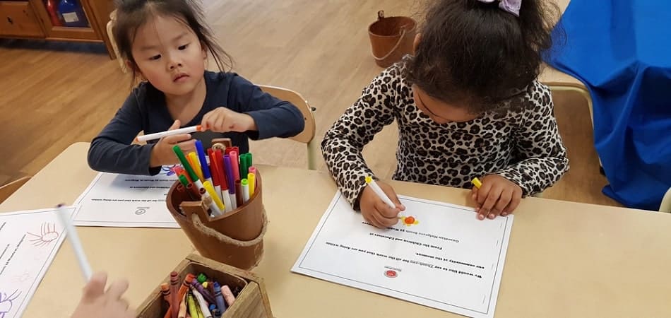 children writing letters for local heroes