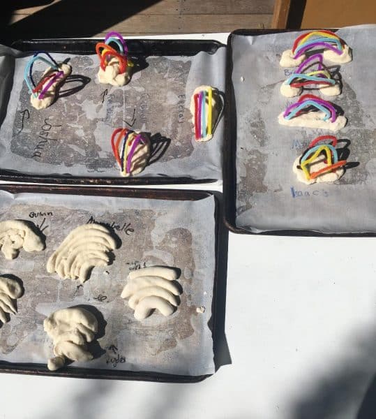 salt dough rainbow art made by children