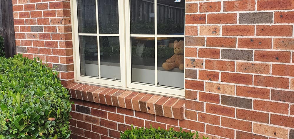 Bear placed in window of Rouse Hill North childcare to participate in local bear hunt