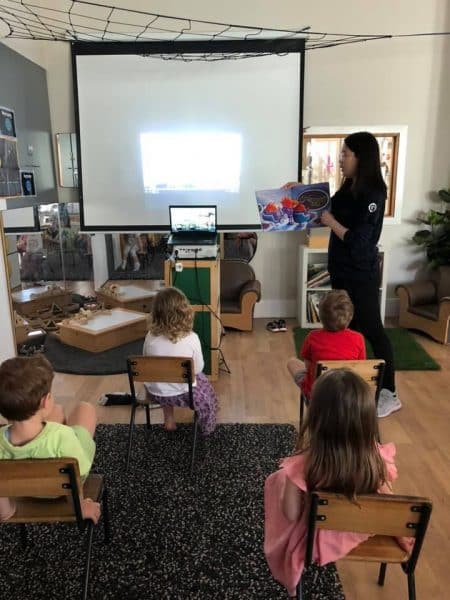 children connecting with local aged care residents via Zoom