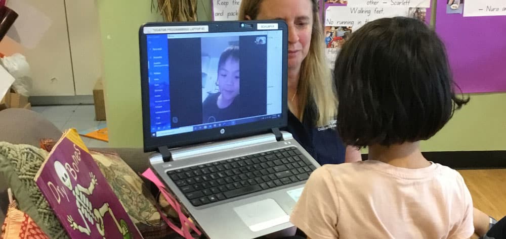 Children connecting via Skype
