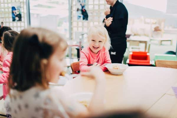 happy child cooking