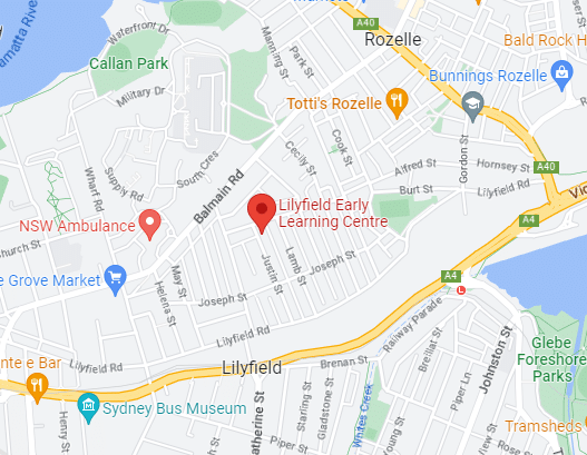 Lilyfield Early Learning Centre Map Image