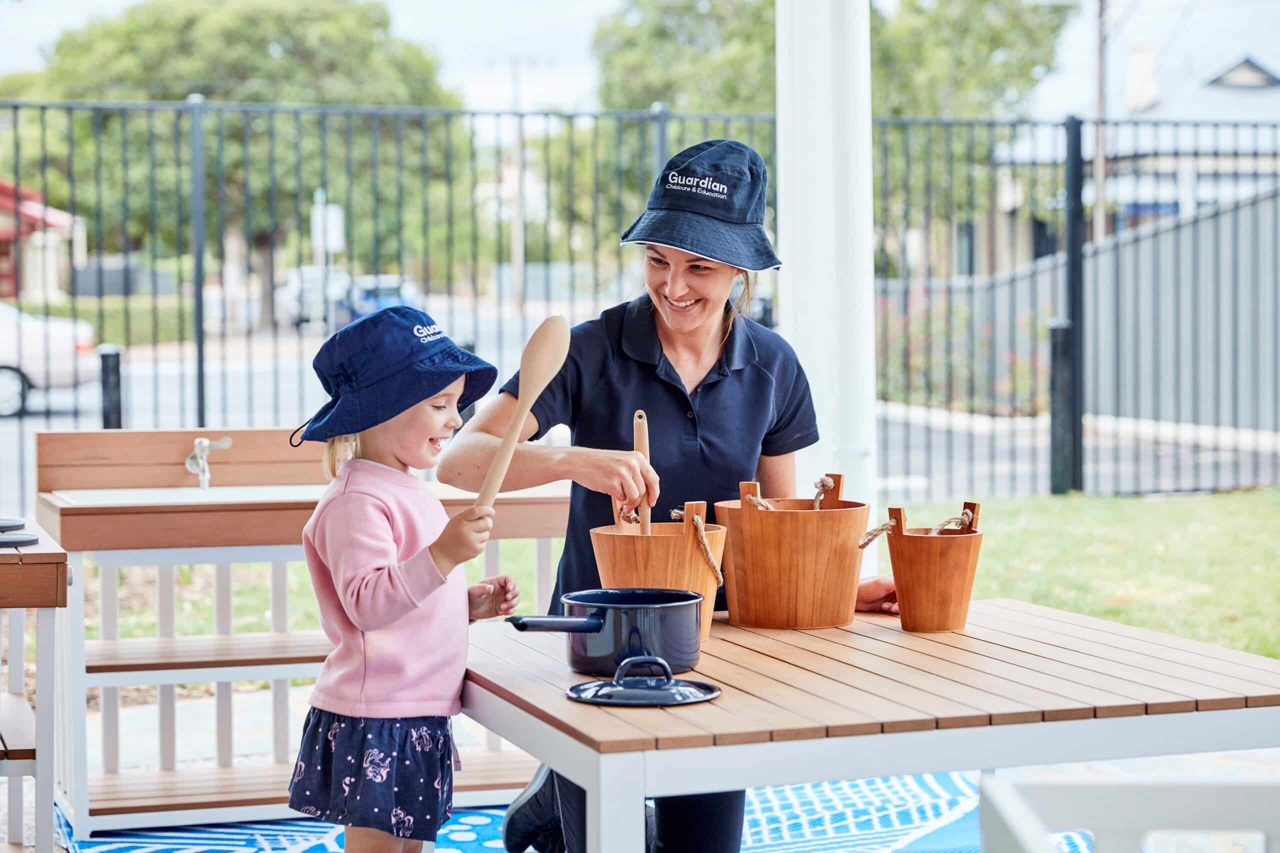 Educator and toddler at Guardian childcare centre